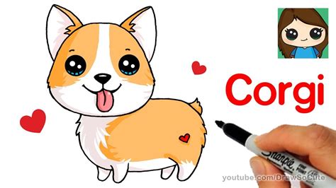 How To Draw A Corgi Easy Cartoon Dog Youtube