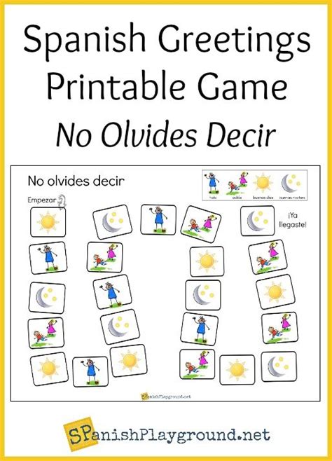 Campers will have an opportunity to learn, build and explore utilizing lego® bricks. Spanish Greetings Game with Printable Board | Spanish ...