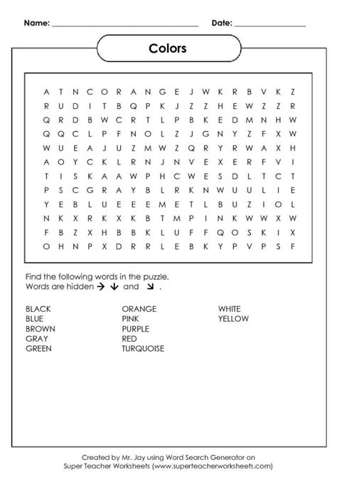 Blank Word Search Template Free