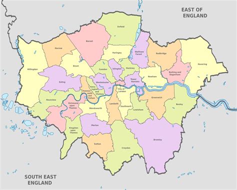 Map Of London Boroughs Districts And Areas London Neighborhood Map