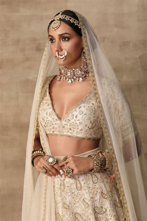 Bridaltrunk Online Indian Multi Designer Fashion Shopping Ivory Embroidered Lehenga Set