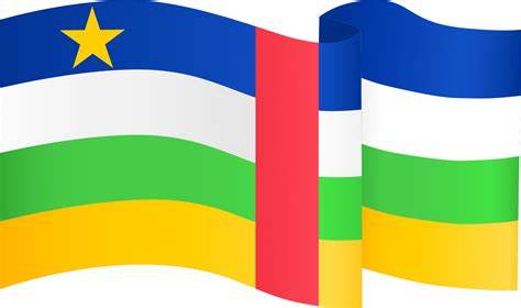 Central African Republic Flag Wave Isolated On Png Or Transparent