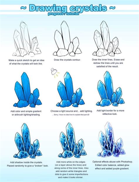 Crystals Progress Tutorial By Pikishi On Deviantart Crystal Drawing