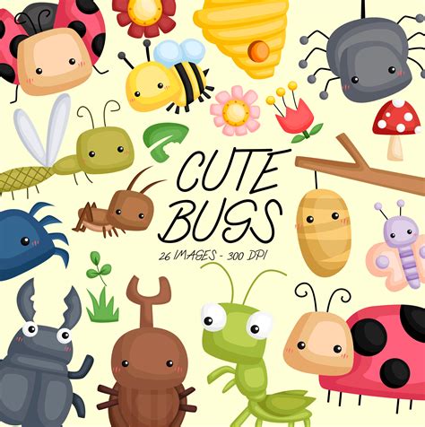 Cute Bugs Clipart Set 171 Dxf Include