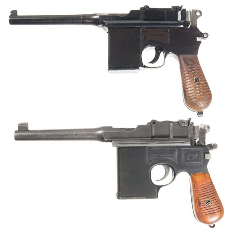 Two Chinese Broomhandle Semi Automatic Pistols