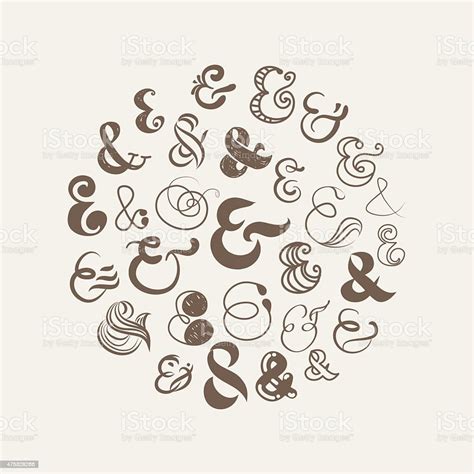 Hand Drawn Ampersand Set Stock Illustration Download Image Now