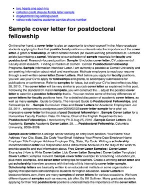 How to write a killer cover letter for a postdoc application. Postdoc Application Cover Letter - 200+ Cover Letter Samples