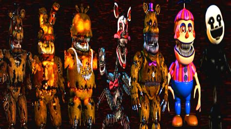 Five Nights At Freddys 4 All Animatronics Youtube