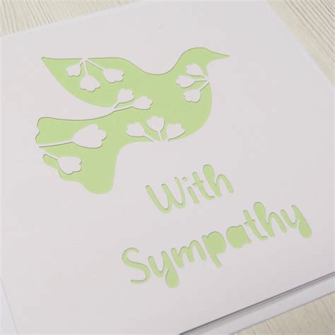 Sympathy Dove With Body Of Leaves Papercut Card Etsy