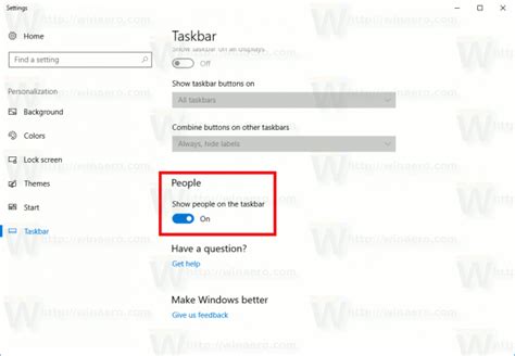 Add Or Remove People Icon From Taskbar In Windows 10