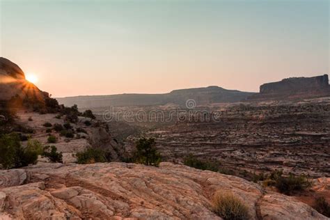 Sunset At The Canyonlands National Park Utah Usa Stock Photo Image