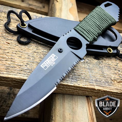 7 Tactical Military Fixed Blade Neck Knife W Sheath Boot Camping