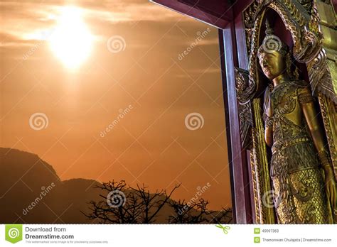 Angel Wood Carved On Temple Door Stock Image Image Of Culture