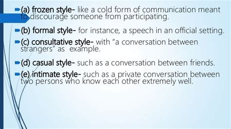 Types Of Speech Style