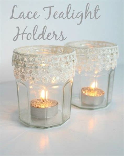 Lace Candle Holder Diy Look Book Diy Candle Holders Diy Projects