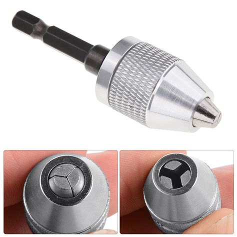 Mm Keyless Drill Bit Chuck Adapter With Hex Shank For Impact Driver Ebay