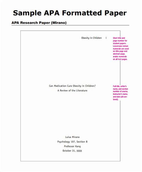 Apa Nursing Paper Examples