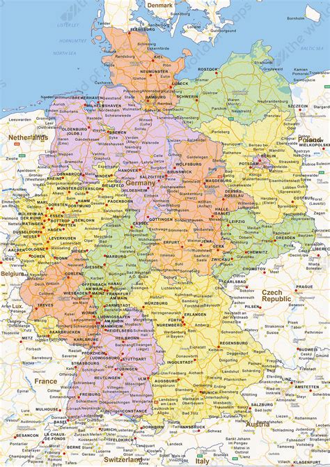 Detailed Map Germany Map States And Capitals Gambaran