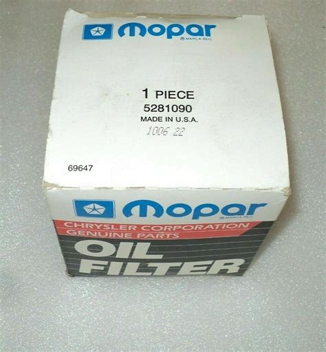 Mopar 05037333aa Cross Reference Oil Filters