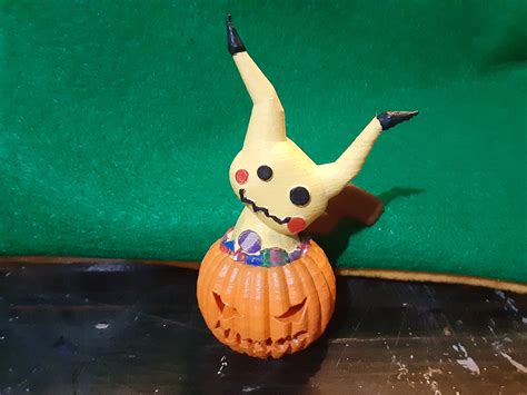 Stl File Pokemon Mimikyu Pumpkin Halloween Candle Decoration 🐉・model To