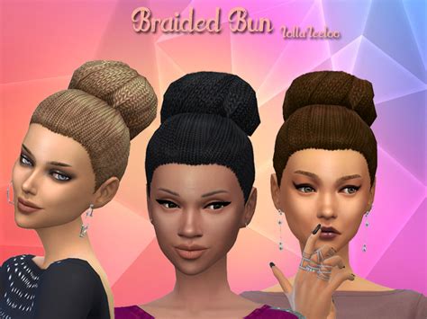 The Sims Resource Braided Bun By Lollaleeloo