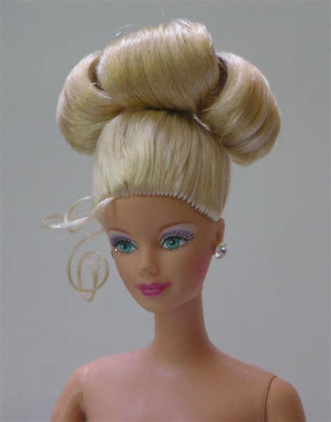 Nude Blonde Barbie Beautiful Glamour Romantic Updo Hair Mackie Face