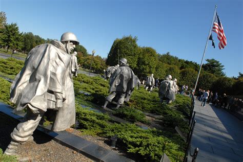 The Korean War Veterans Memorial Depicts A Formation Of 19 Statues Of