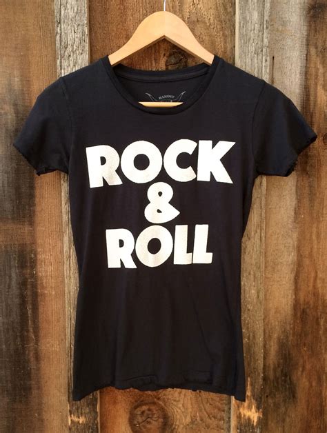 Rock And Roll Womens Tee Blkwht Womens Tees Rock And Roll Women