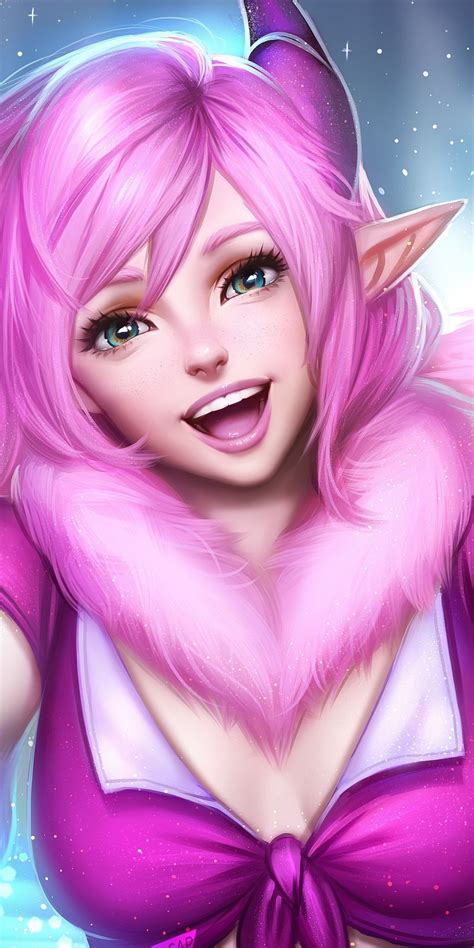 1080x2160 Pink Hair Elf Girl Smile Pretty Original Art Wallpaper