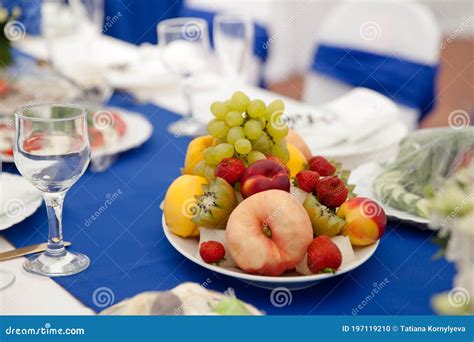Plate With Fruits On The Table Stock Photo Image Of Fruit Appetizer