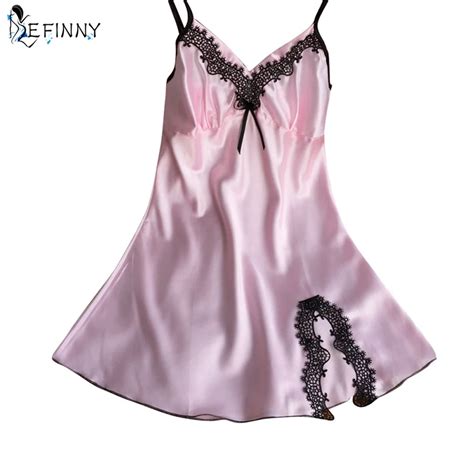 Buy Ladies Sexy Silk Satin V Neck Night Dress Sleeveless Nighties Nightgown