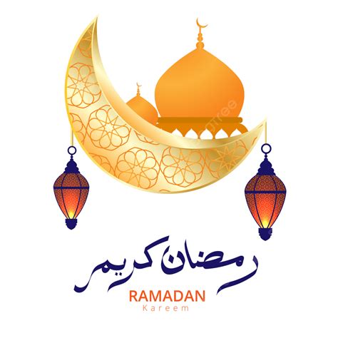 Gambar Kareem Ramadhan Islami Dengan Bulan Masjid Emas Dan Gambar