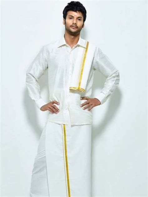 South Indian Mens Delightful Raw Silk Shirt Paired White Color Cotton
