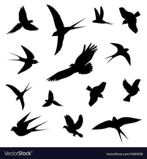 Birds In Flight Icons Royalty Free Vector Image