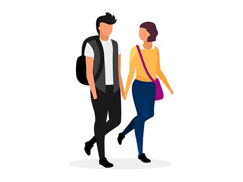 University Students In Love Flat Vector Illustration By The ~ Epicpxls