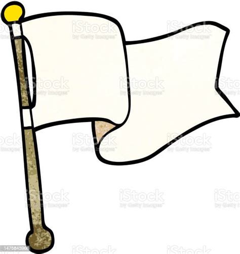 Cartoon Doodle White Flag Waving Stock Illustration Download Image