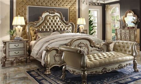 Set includes eastern king bed frame, nightstand, mirror and a dresser dovetail constructionread more. Formal Luxury Antique King 5 Pc Traditional Dresden Gold Bedroom set #23157 | eBay