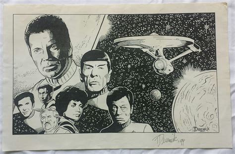 Original Comic Art By Tom Derenick 1994 Star Trek Lithograph