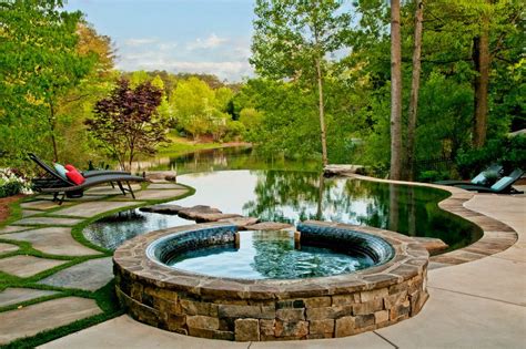 Infinity Edge Pool For A Traditional Pool With A Pebble Tec