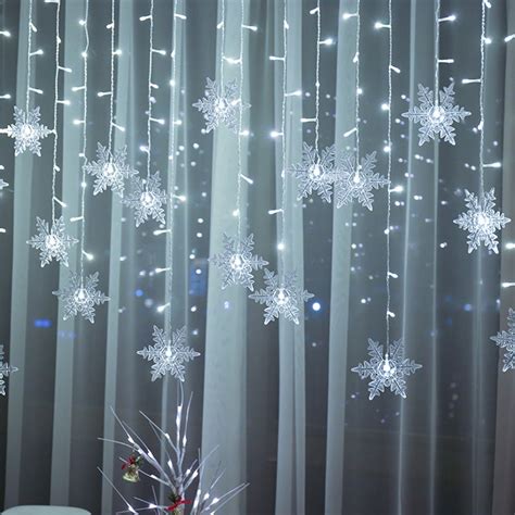 Dystyle Led Snowflake Fairy String Curtain Lights Window Hanging Memory