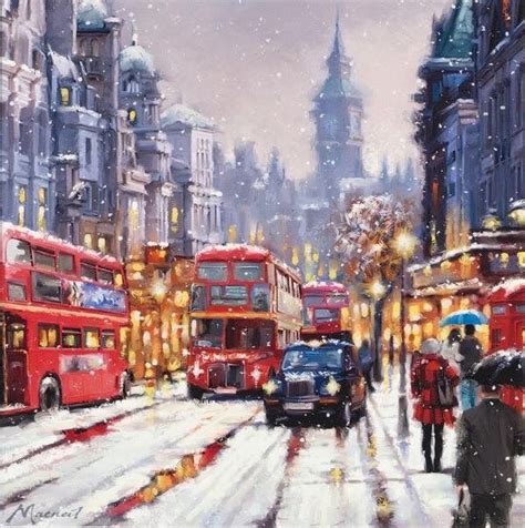 An Old Painting Of London England In Snow London Painting London Art