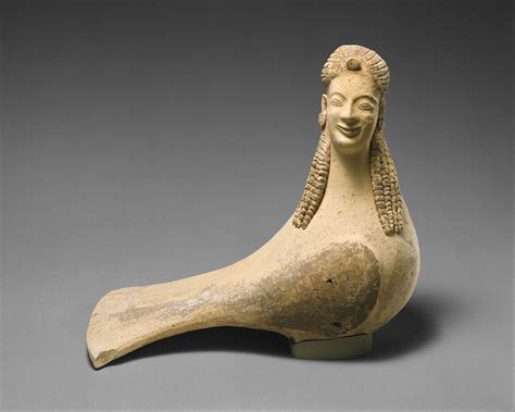 terracotta statuette of a siren greek archaic the met