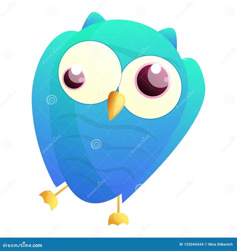 Crazy Blue Owl Icon Cartoon Style Stock Vector Illustration Of
