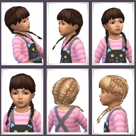 Toddler Double Braids At Birksches Sims Blog Sims 4 Updates