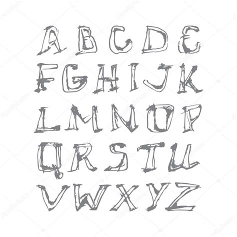 Hand Drawn Letters Of Latin Alphabet Stock Vector Image By ©meduzzza