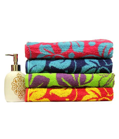 Shop damask jacquard coral bath towel at pier1.com! Trident Set of 4 Jacquard Bath Towel - Multi Color - Buy ...