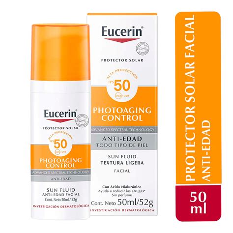 Eucerin Protector Solar Facial Fluido Anti Edad Fps 50 50ml Derma
