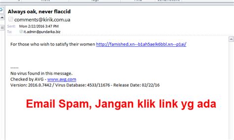 Contoh Email Spam Jangan Di Klik Bila Ada Link Di Dalamnya Ayaxx Helps Kumpulan