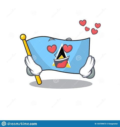 Vector Flag Saint Lucia In In Love Mascot Stock Vector Illustration Of Heart Love 163709673