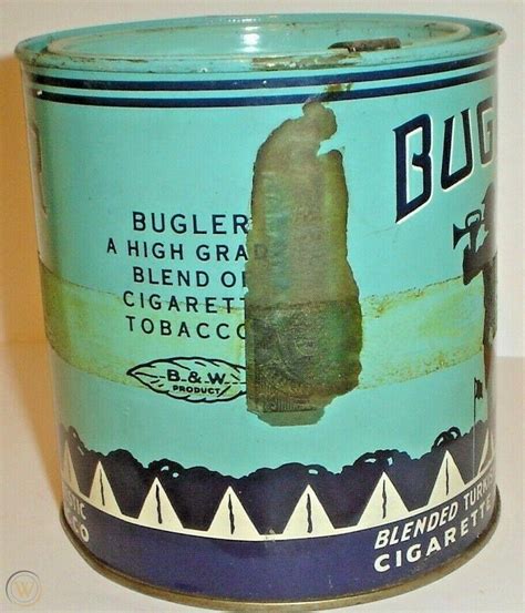 Vintage Bugler Cigarette Tobacco Tin Advertising Metal Canister